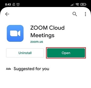 Open aplikasi zoom meeting