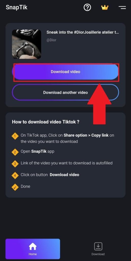 Cara Download TikTok SnapTik di Android - image 3