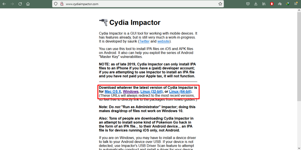 file Cydia Impactor
