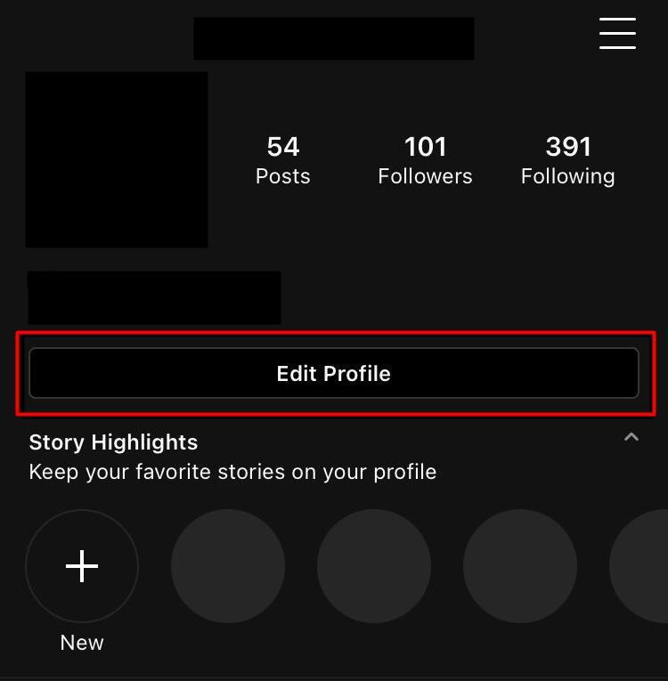 Klik tombol Edit Profil di Instagram - cara mengubah font di bio instagram
