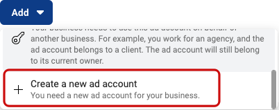 create a new Instagram ads account