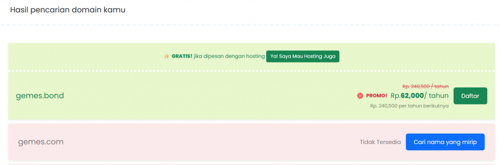 beli domain .bond di Rumahweb