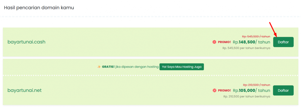 beli domain .cash di Rumahweb