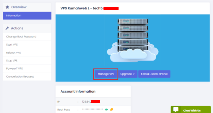 tombol manage VPS
