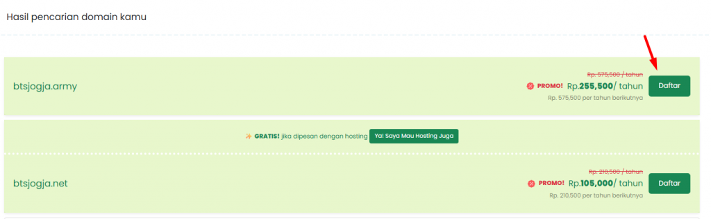 Beli domain .army di Rumahweb