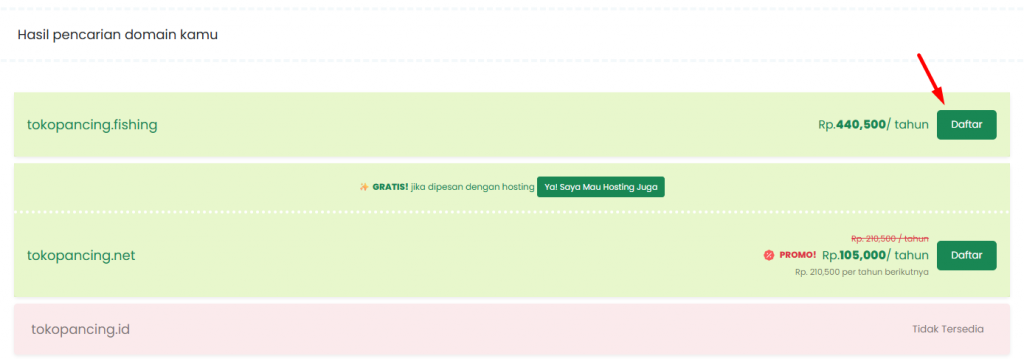 beli domain .fishing di Rumahweb