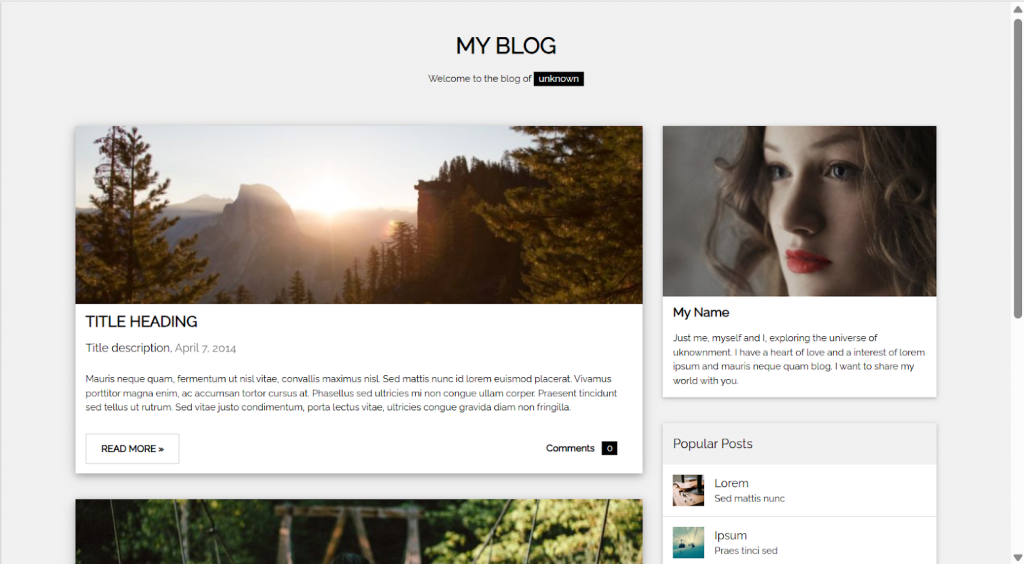 Script HTML Blog Personal