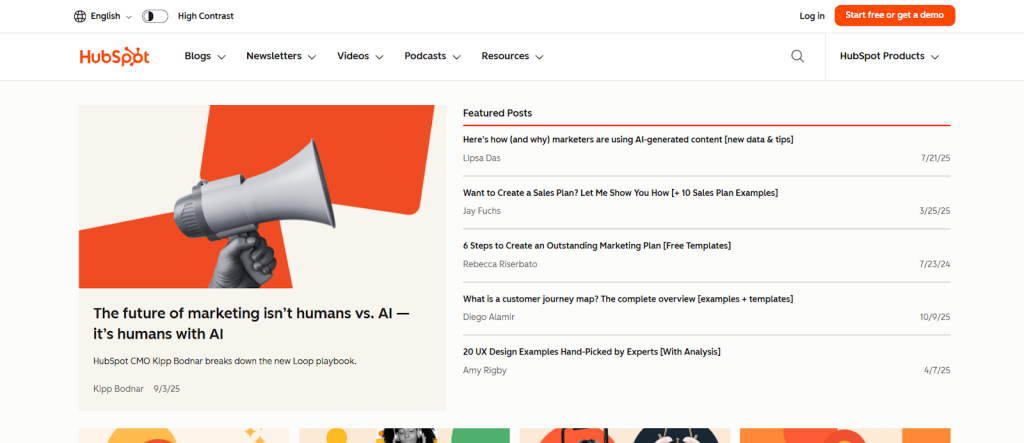 Contoh Blog Bisnis dari Hubspot