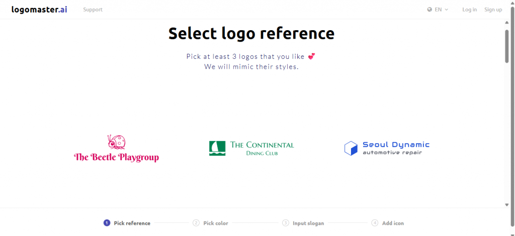 Pilih referensi logo - Membuat Logo Website Gratis