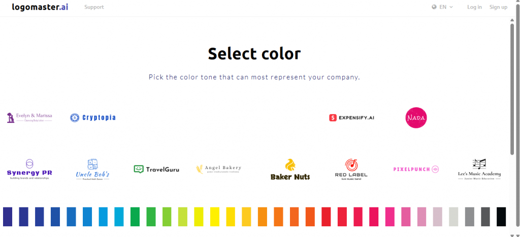 Pilih warna brand anda - AI Membuat Logo Website 