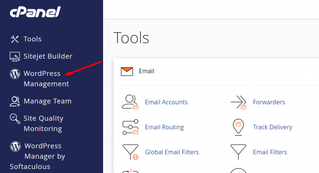 Menu WordPress Toolkit di cPanel