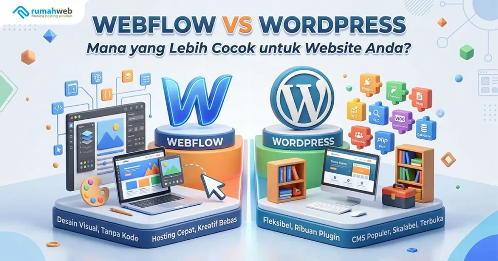 banner blog - perbedaan Webflow vs WordPress