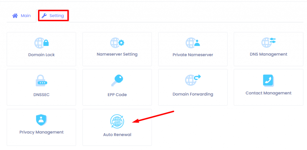 pilih menu auto renewal