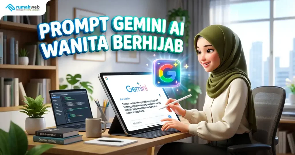 Banner Artikel - Prompt Gemini AI Wanita Berhijab yang Aesthetic