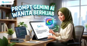 Banner Artikel - Prompt Gemini AI Wanita Berhijab yang Aesthetic