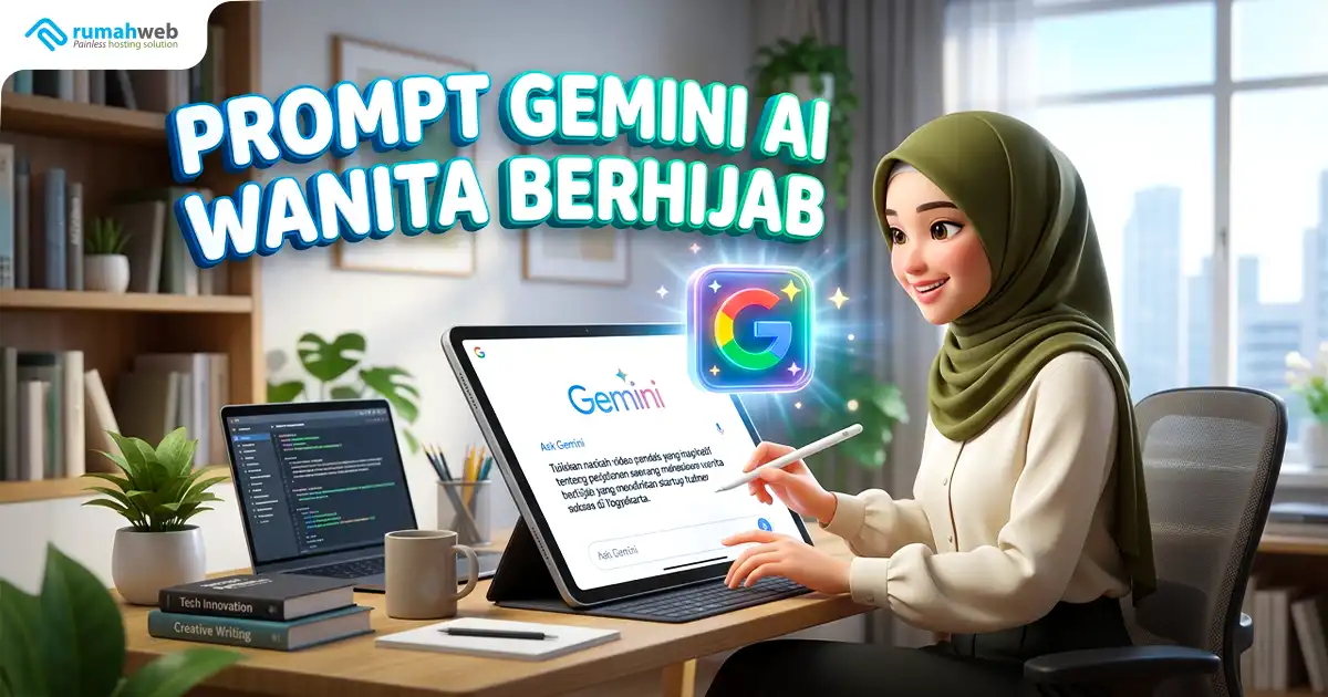 Banner Artikel - Prompt Gemini AI Wanita Berhijab yang Aesthetic
