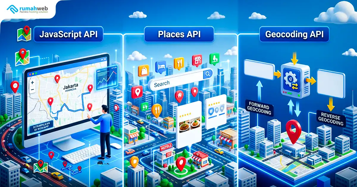 Banner Artikel - Perbedaan Maps JavaScript API, Places API, dan Geocoding API